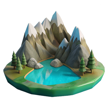 impressive rustic Lake with Mountain Backdrop Cutout png