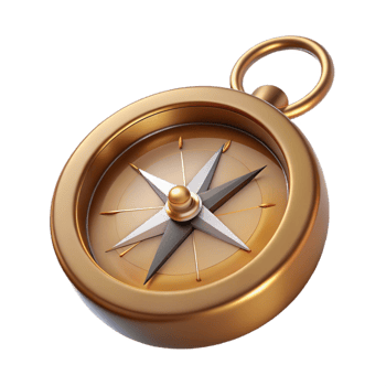 memorable bohemian Hyper-specific isolated cutout, concept art style render of a vintage compass with Transparent Background handcrafted png