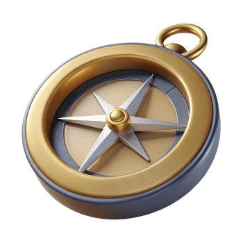 acclaimed coastal Hyper-specific isolated cutout, concept art style render of a vintage compass with Transparent Background handcrafted png