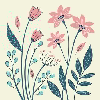 Minimal Scandinavian Rose and Leaf Line Art Seamless Pattern Black and White Elegant Floral vector