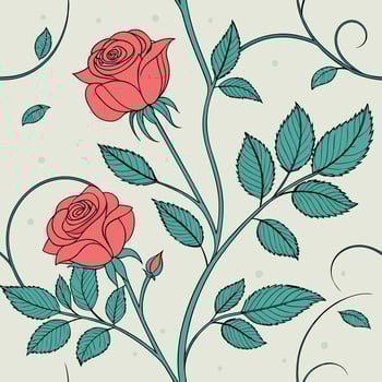 Seamless pattern of blooming blue water lilies and lotus flowers floating on rainy puddles, soft ripple effect design vector