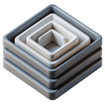 impressive creative Layered Squares Depth Illusion Isolated detailed png