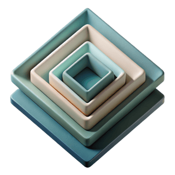 impressive modern Layered Squares with Depth Illusion Cutout detailed png