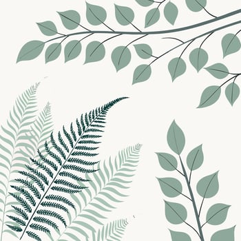 Watercolor eucalyptus and fern leaves pattern, soft green and gray tones, seamless layout, calming vector