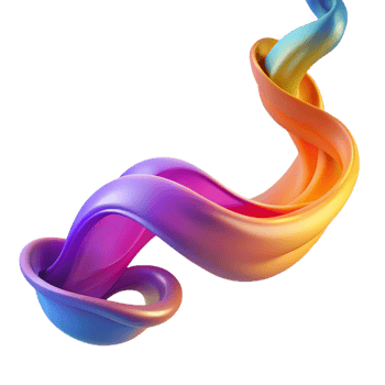 iconic geometric A flowing ribbon of colorful smoke, with Transparent Background sharp png