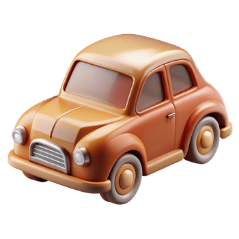 splendid modern Concept art style, hyper-specific, isolated cutout of a vintage toy car with Transparent Background top-tier png