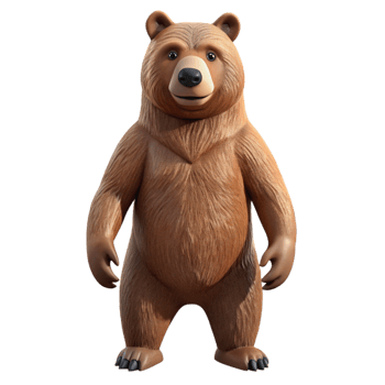 captivating renaissance A grizzly bear standing on hind legs with Transparent Background perfect clarity png