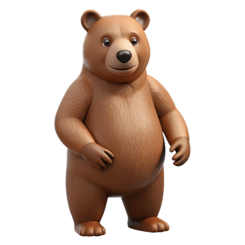 mesmerizing bold abstract A grizzly bear standing on hind legs with Transparent Background museum quality png