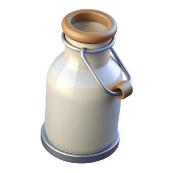 exceptional nordic Ultra-detailed professional render, isolated cutout of a vintage milk bottle with Transparent Background perfect clarity png