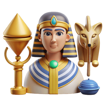 dreamy breathtaking Egyptian Mythology Icons, set of individual icons with Transparent Background ultra HD png