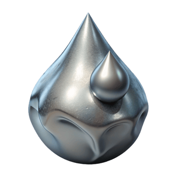 beautiful creative Liquid Metal Droplet on Ice Shard Transparent professional png