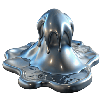 extraordinary rustic Liquid Metal Flow on Frozen Lake Transparent premium png