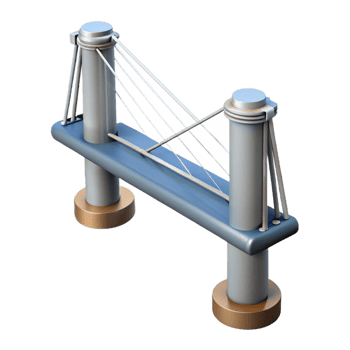 pristine signature Suspension bridge cable section, with Transparent Background png