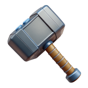 captivating victorian Ultra-detailed, isolated cutout of Thor's Mjolnir hammer, hyper-specific, professional render, concept art style with Transparent Background fine detail png