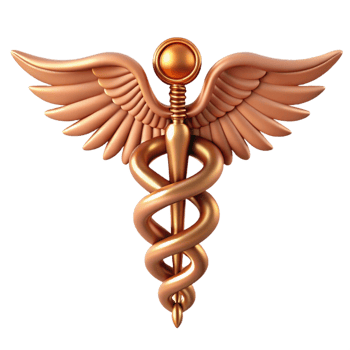 radiant nordic Caduceus, staff of Hermes, symbol of medicine and commerce, winged serpents, with Transparent Background high quality png
