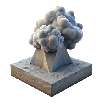 elegant artistic Low Angle Translucent Smoke Plume Rising From Concrete Cutout premium png