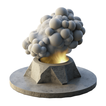 serene abstract Low Angle Translucent Smoke Plume Rising From Concrete Cutout premium png