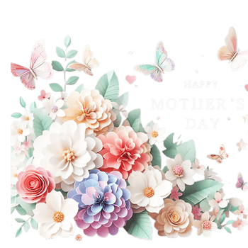Delicate floral arrangement pastel colors png