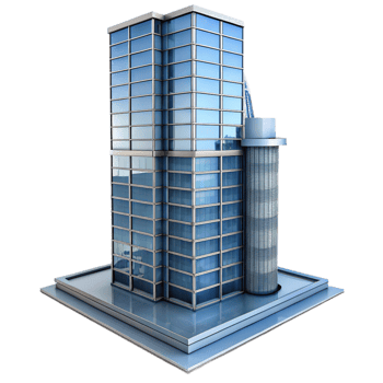 timeless traditional Modern skyscraper, glass and steel, with Transparent Background artisan png