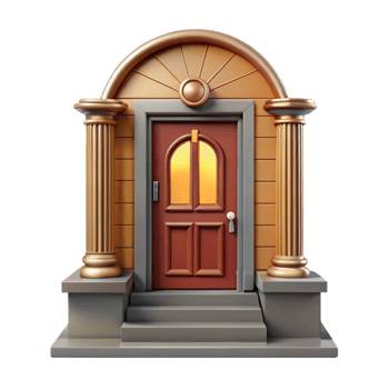 mesmerizing unforgettable Victorian townhouse front door, with Transparent Background png