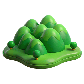 wonderful minimalist Lush Green Hills Cutout Terra Verde Valley Isolated exclusive png