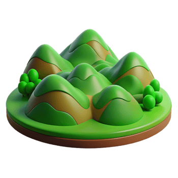 dramatic minimalist Lush Green Hills Cutout Terra Verde Valley Isolated exclusive png