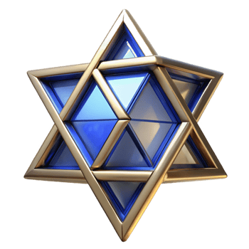 majestic elegant Synagogue stained glass Star of David, with Transparent Background expertly shot png