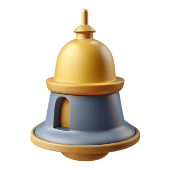 majestic whimsical artistic Church bell tower spire, with Transparent Background premium png