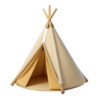gorgeous signature Teepee canvas covering, with Transparent Background png