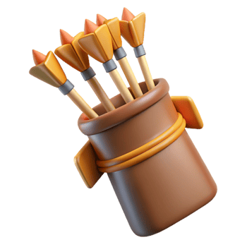 vibrant tropical A quiver full of arrows with fletching details, with Transparent Background flawless png