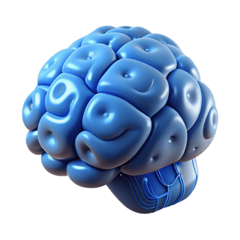 serene dynamic renaissance Ultra-detailed, professional render of a floating brain emitting binary code with Transparent Background masterfully captured png