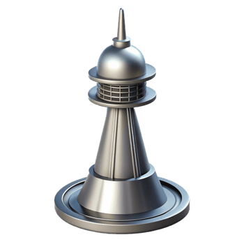 dramatic memorable Skyscraper rooftop antenna, metal, with Transparent Background png