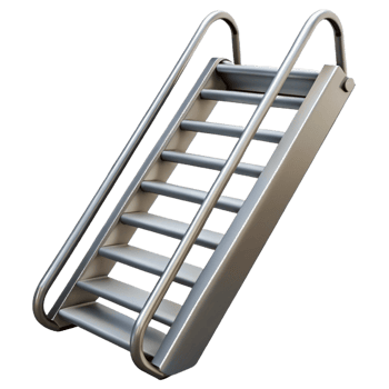 inspired modern Fire escape ladder, metal, with Transparent Background sharp png