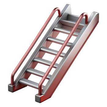 glorious timeless Fire escape ladder, metal, with Transparent Background png