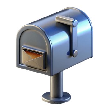 calm immaculate Modern mailbox, metal, with Transparent Background museum quality png