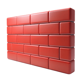 notable contemporary Brick wall section, red brick, with Transparent Background top-tier png