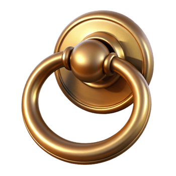 glorious bohemian Door knocker, brass, with Transparent Background top-tier png
