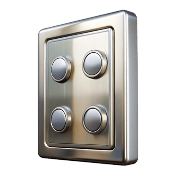 spectacular futuristic Elevator button panel, stainless steel, with Transparent Background ultra HD png