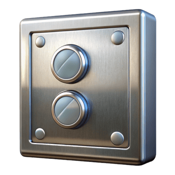 calm spectacular Elevator button panel, stainless steel, with Transparent Background masterfully captured png