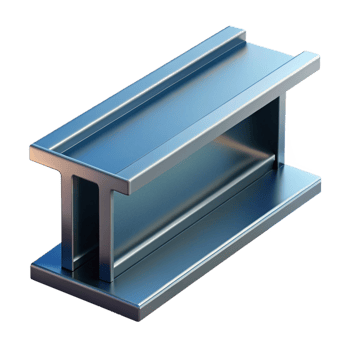 serene calm mid-century Steel beam, I-beam, with Transparent Background detailed png