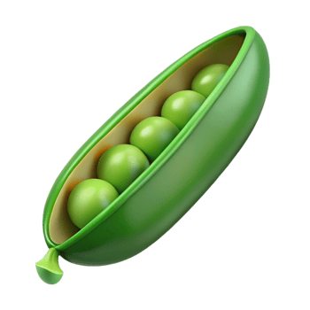 captivating romantic classic Green pea pod, open, peas visible with Transparent Background detailed png