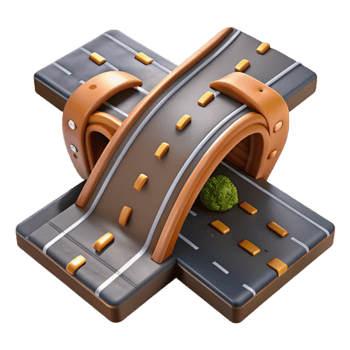 magnificent creative Merging Roads Realistic Perspective Isolated Element original png