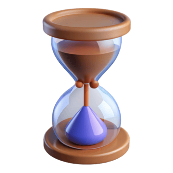 acclaimed rustic A single, detailed, hourglass with swirling sand with Transparent Background 4K png