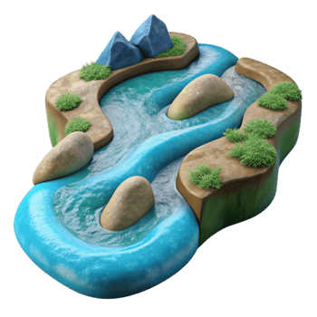 vibrant vintage Merging Streams Clear Water Cutout genuine png