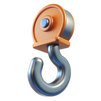 exquisite rustic Crane hook, steel, with Transparent Background original png