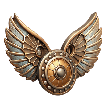 beautiful vintage Metallic Clockwork Wings Transparent Background Isolated exclusive png