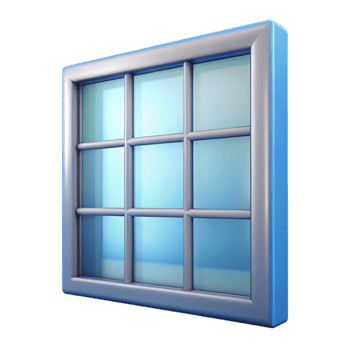 stunning renaissance Window pane, frosted glass, with Transparent Background detailed png