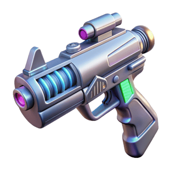 mysterious magnificent Concept art style, isolated cutout of a high-tech energy weapon, ultra-detailed, hyper-specific with Transparent Background professional png