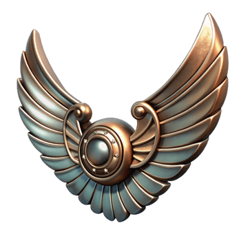 extraordinary traditional Metallic Clockwork Wings Top Angle with Transparent Background genuine png