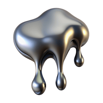 beautiful contemporary Metallic Fluid Drip Isolated with Shadow original png